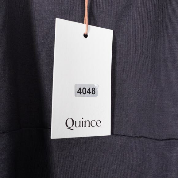 New Quince Carbon Gray Tencel Jersey Side Tie Dress Midi Wrap Women Small 404880 - Picture 6 of 11